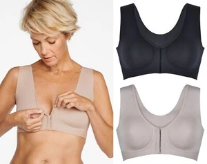 Naturana Front Fastening Bra Wide Strap Hook & Eye Non Wired Everyday Bra 5722 - Picture 1 of 7