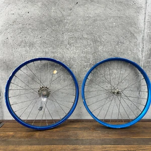 Blue BMX Wheel Set 20" Shimano Coaster Hub Steel Rim Hoop 70s 80s Old School A2 - Picture 1 of 15