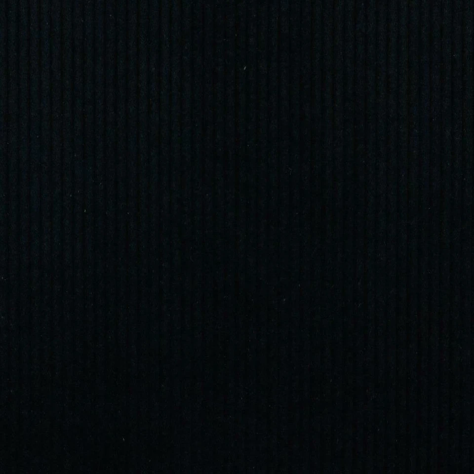 WASHED Corduroy 8 Wale Stretch Cotton Fabric Material BLACK - Image 1 of 1