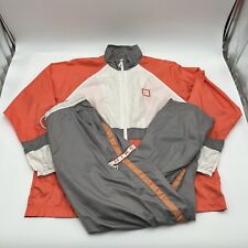 VTG Y2K Women Nike Track Suit Jacket & Pants Peach Orange Gray White Large 12-14