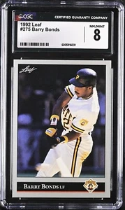1992 Leaf - #275 Barry Bonds Pittsburgh Pirates CGC Grade 8 NM/MINT - Picture 1 of 2
