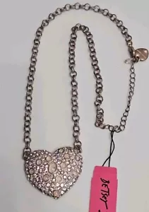 Betsey Johnson Halskette Rosa Herz Strass Neu mit Etikett - Bild 1 von 3