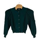 Geiger Vintage Green 100% Wool Button Cardigan Sweater Womens Sz 42 ECU