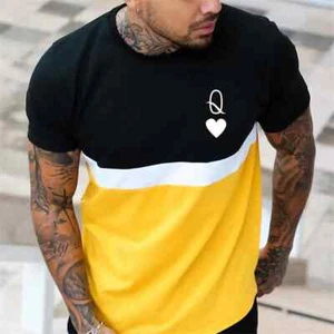Vintage Men's T-shirt Street Tee Summer Male 3d Stripe Print Short Sleeve - Picture 1 of 35