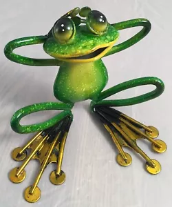 Frog Decorative Metal 15cm hands behind head ornament - Picture 1 of 1