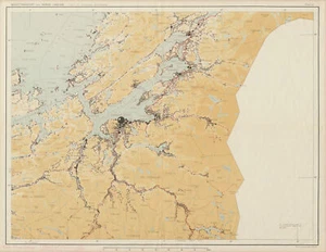 Norway Norge settlements. Trondheim Steinkjer. Trondelag 48x62cm 1950 old map - Picture 1 of 2