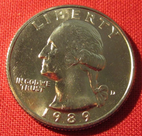 1989 D Washington Quarter - Uncirculated - Actual Coin in Photos  (1931) Cover