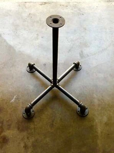 Industrial Pipe Table Base "DIY" Parts Kit, 3/4” Pipe x 40” Tall x 24" Wide - Picture 1 of 2