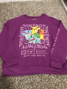 Pokémon Pikachu Sweatshirt Women's Medium Purple - Picture 1 of 4