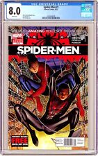 Marvel SPIDER-MEN (2012) #1 NEWSSTAND Key MILES MORALES meets PETER CGC 8.0 VF