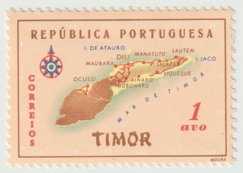 1956 Timor - Map of Island of Timor - 1 Avo Stamp Cover