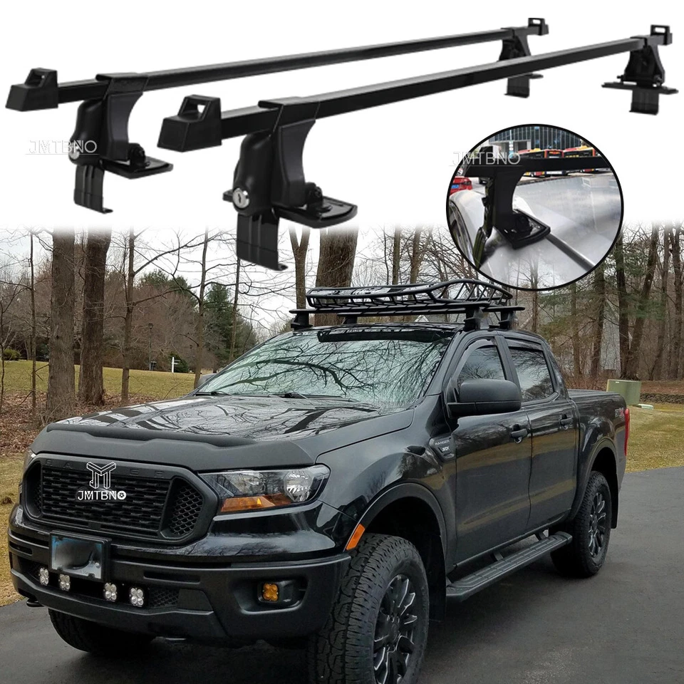 Portaequipajes de carga con barra transversal de techo para auto de 54" con bloqueo para Ford Ranger XLT Foto 1 de 4