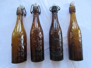 4 alte Bierflaschen Lübeck: Hansa,Adler,Aktien(Holstent),Vereins, mit 4 Verschl. - Bild 1 von 19