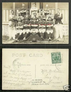 Bermuda rppc Football team St. George’s Cup Winner stamp 1910 - Picture 1 of 3