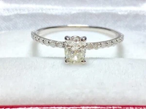 0.63 Ct Oval Cut Lab Created Diamond Engagement Ring 925 Sterling Silver Size 4 - Picture 1 of 8