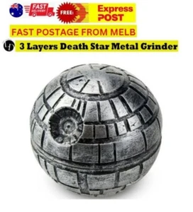 Death Star 3 Layer Metal Herb Tobacco Grinder Pocket Smoke Crusher Hand Muller - Picture 1 of 5