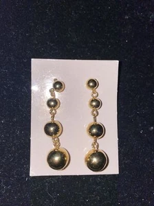 AVON Dangle Earringd graduatrd BEADs goldtone 1986? VINTAGE - Picture 1 of 8