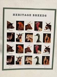 HERITAGE BREEDS FOREVER STAMP SHEET OF 20 MNH OG EXCELLENT FROM USPS - Picture 1 of 1
