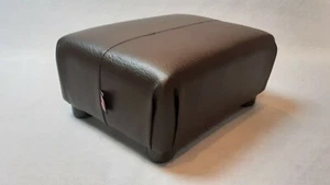 Footstool / Pouffe / Small Stool / Ottoman / Chocolate Brown / Faux Leather. - Picture 1 of 12