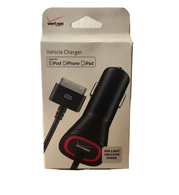 NEW Verizon MFI Apple Certified 30-Pin Vehicle Car Charger for iPhone 3 4 4S - Image 1 of 3