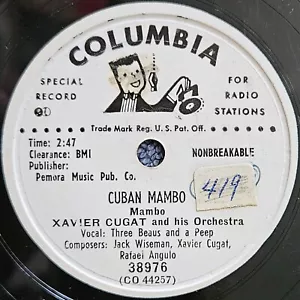 78 RPM 10": Columbia 38976 Promo Xavier Cugat - Cuban Mambo, Guadalajara 1950 E- - Picture 1 of 6