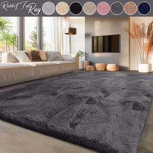 Large Shaggy Rugs Anti Slip Soft Fluffy Rug Rabbit Fur Living Room Carpet Mats - Picture 1 of 56