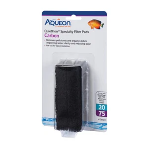 Aqueon QuietFlow Size 20/75 Specialty Filter Pads Carbon 4 pack - Picture 1 of 3