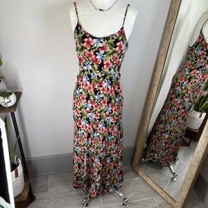 Maxi Vestido Floral Tropical Forever 21 Para Mujer Correa de Espagueti Talla Mediana - Imagen 1 de 15