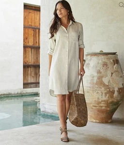 Karen Kane Women’s Linen Shirtdress Petite Large (LP) NWT. MSRP $218 - Picture 1 of 20