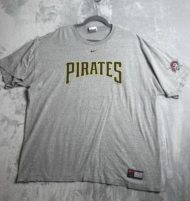VTG Pittsburgh Pirates Shirt Mens 2XL Gray Nike Center Swoosh Spellout Arm Hit - Image 1 of 4