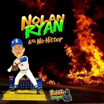 Bobblehead de béisbol MLB exclusivo de los Rangers de Texas "6th No-Hitter" de NOLAN RYAN Foto 1 de 4