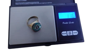 Vintage Southwestern Ring Vintage Cocktail Ring Unmarked Turquoise  11.7G Size R - Picture 1 of 10