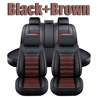 For Honda Car Seat Covers PU Leather Full Set 5 Seats Front Rear Protectors US - Image 1 of 4