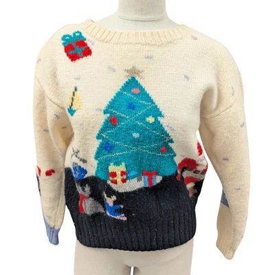 Vintage Hand Knit by Berek 100% Wool Christmas Holiday Sweater (S) - Image 1 of 4