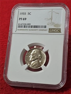 1955 Proof Jefferson Nickel    NGC PF 69   NO SPOTS                    #MF-T6288 - Image 1 of 2