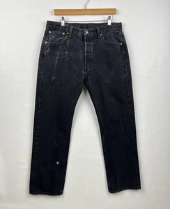 Levi’s 501 Jeans Straight Fit Black Denim Jeans Fits Mens Size 34 - Picture 1 of 16