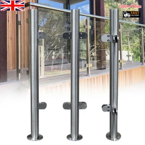 110cm/90cm Stainless Steel Balustrade Post Railing Glass Clamps Balcony Stair - Picture 1 of 60