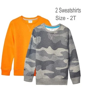 Lot of 2 Spotted Zebra Sweatshirts Gray Camo Solid Orange Size 2T Unisex - Picture 1 of 2