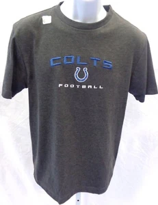 Indianapolis Colts Football Embroidered Short Sleeve Shirt Dark Gray  - Picture 1 of 1