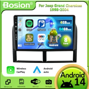 Estéreo de auto CarPlay de 9"" para Jeep Grand Cherokee 1998-2004 Android 14 DSP GPS 64 GB - Imagen 1 de 16