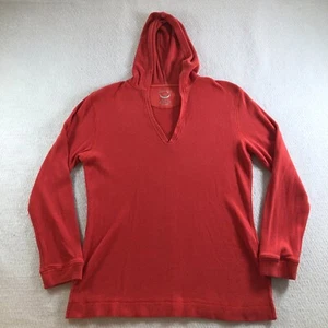 Zenergy by Chicos Womens Hoodie Size 1 (US 8) Red Supima Cotton Long Sleeve - Picture 1 of 11