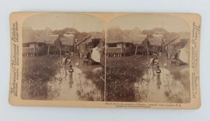 Flut am Stadtrand von Manila 1901 Stereoskopische Karte - Bild 1 von 5