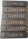 6 (six) Antique Quoins “Reliable” LetterPress Lock Up well used, shabby chic!