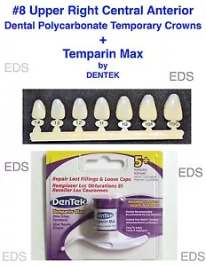 #8 Coronas temporales de policarbonato dental superior derecho + DENTEK - Imagen 1 de 5