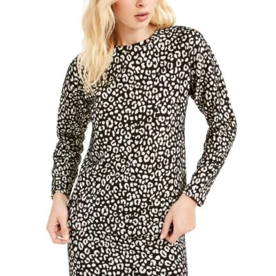 NUEVO MICHAEL KORS Camisa Top Informal Para Mujer Pequeña Jacquard Estampado de Gato TEDO Foto 1 de 2