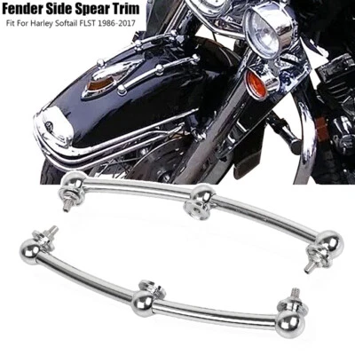Chrome Front Fender Side Spear Trim For Harley Heritage Softail FLST 1986-2017 - Image 1 of 4