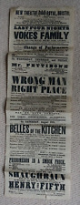 New Theatre Royal Bristol, Theatre Poster 1877 for "Henry the Fifth" & others