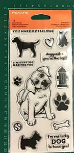 FISKARS CLEAR STAMPS ~BARKING MAD CODE 1469 SEE BELOW 4 COMBINED POST-B17 - Picture 1 of 3