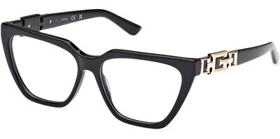 Guess Women's Shiny Black Squared Cat-Eye Eyeglass Frames - GU2985 001 54 - Image 1 of 4