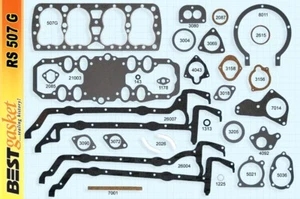 BEST Full Set w/Head+Intake+Oil Pan Gaskets 1932-1938* Ford 221 21-Stud 65-85 HP - Bild 1 von 10